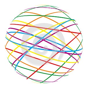 Abstract sphere from color lines