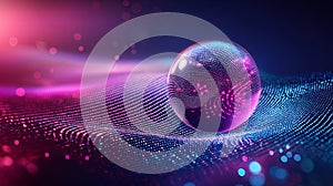 Abstract Sphere, Data Stream, Futuristic Technology Background