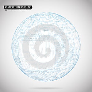 Abstract Sphere Diagram Technology Background Vector Illustration