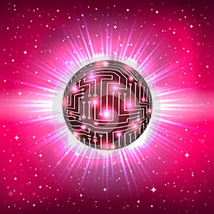 Abstract Sphere of Electronic Circuitry