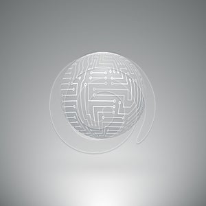 Abstract Sphere of Electronic Circuitry