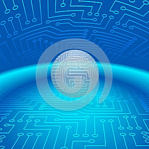 Abstract Sphere of Electronic Circuitry