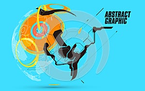 Abstract sphere graphics, futuristic concept lines, technological sense design