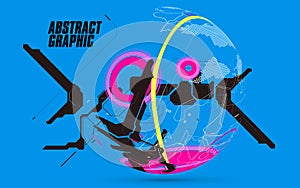 Abstract sphere graphics, futuristic concept lines, technological sense design