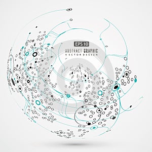 Abstract sphere graphics, futuristic concept lines, technological sense design