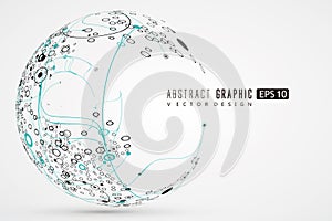 Abstract sphere graphics, futuristic concept lines, technological sense design