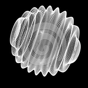 Abstract sphere of noise points array. Grid vector illustration.