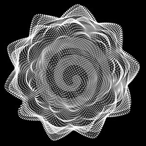 Abstract sphere of noise points array. Grid vector illustration.