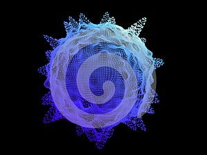 Abstract sphere of noise points array. Grid vector illustration.