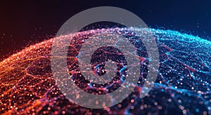 An abstract sphere shows a network of glowing nodes with connections