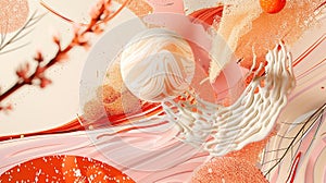 Abstract Sphere and Swirling Colors