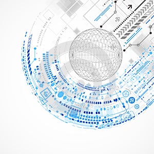 Abstract sphere technological background