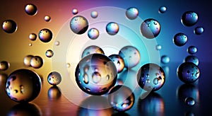 Abstract Spheres Floating in a Gradient Background