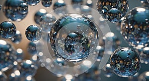 Abstract Spheres Reflecting Light