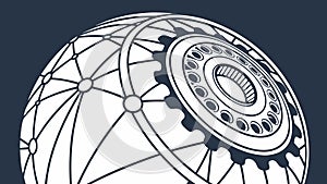 Abstract Spherical Object with Geometric Patterns, vector design Generative AI