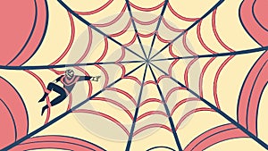 Abstract Spiderweb with Geometric Design, vector design Generative AI