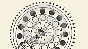 Abstract spiked circular pattern, geometric design. vector design Generative AI