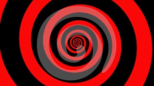 Abstract spiral background. Black and Red colour in circular pattern.