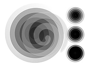 Abstract spiral background. Black and white halftone vector