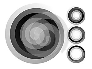 Abstract spiral background. Black and white halftone vector