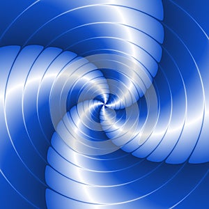 Abstract spiral background with circles in blue