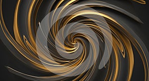 Metallic Swirl in Gold and Gray â Abstract Spiral Design