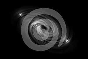 Abstract spiral galaxy with white fog on black background