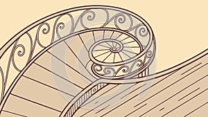 Abstract spiral geometric pattern, dynamic decorative design element, vector design Generative AI