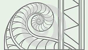 Abstract spiral geometric pattern, dynamic decorative design element, vector design Generative AI