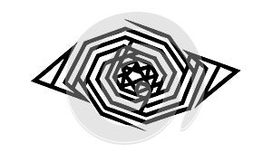 Abstract spiral geometric pattern, mesmerizing optical illusion, vector design Generative AI