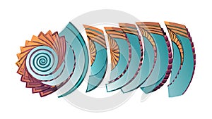 Abstract Spiral Geometric Repeating Pattern Modern Vector, vector design Generative AI
