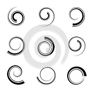 Abstract spiral icons. Design elements set