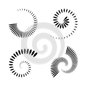 Abstract spiral icons. Design elements set