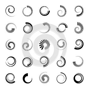 Abstract spiral icons. Design elements set
