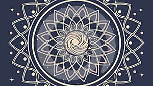 Abstract Spiral Mandala Hypnotic Geometric Pattern, vector design Generative AI