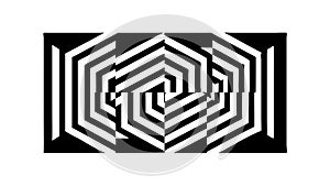 Abstract Spiral Maze Pattern, Optical Illusion Complex Design, vector design Generative AI