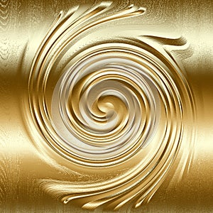 Abstract spiral metal relief, gold color