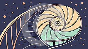 Abstract spiral pattern with feather organic design element vector design Generative AI