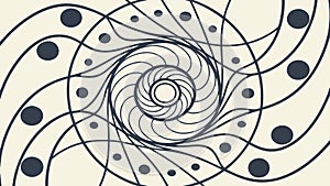 Abstract Spiral Pattern Geometric Intersecting Lines Vector Generative AI