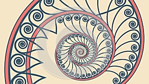 Abstract Spiral Pattern Resembling a Shell or Fossil Vector Design, vector design Generative AI