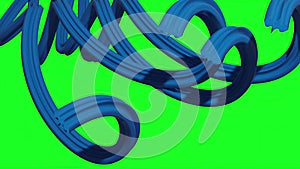 Abstract spiral shape. 3D Computer Design on green screen
