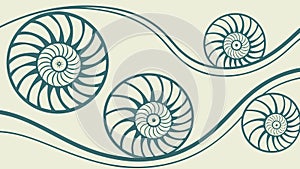Abstract Spiral Shell Patterns, Organic Geometric Design Vector, vector design Generative AI