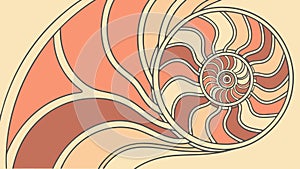 Abstract Spiral Shell Vector Pattern, vector design Generative AI