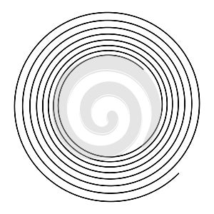 Abstract spiral, swirl, twirl design element. Curlicue, rotating shape. Volute, vortex, helix element