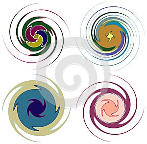 Abstract spiral, swirl, twirl and vortex shapes