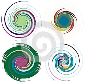 Abstract spiral, swirl, twirl and vortex shapes