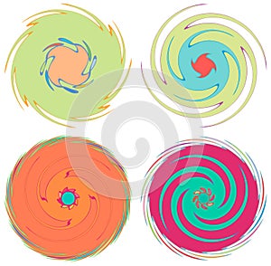 Abstract spiral, swirl, twirl and vortex shapes