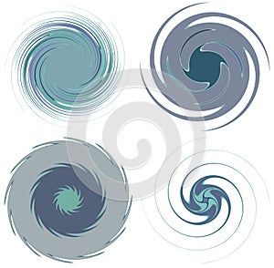 Abstract spiral, swirl, twirl and vortex shapes