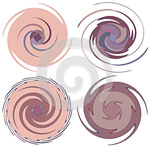 Abstract spiral, swirl, twirl and vortex shapes