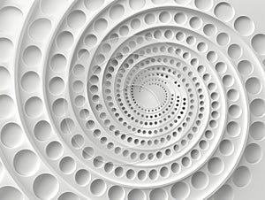 Abstract Spiral White Circles Background